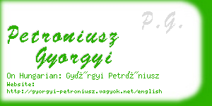 petroniusz gyorgyi business card